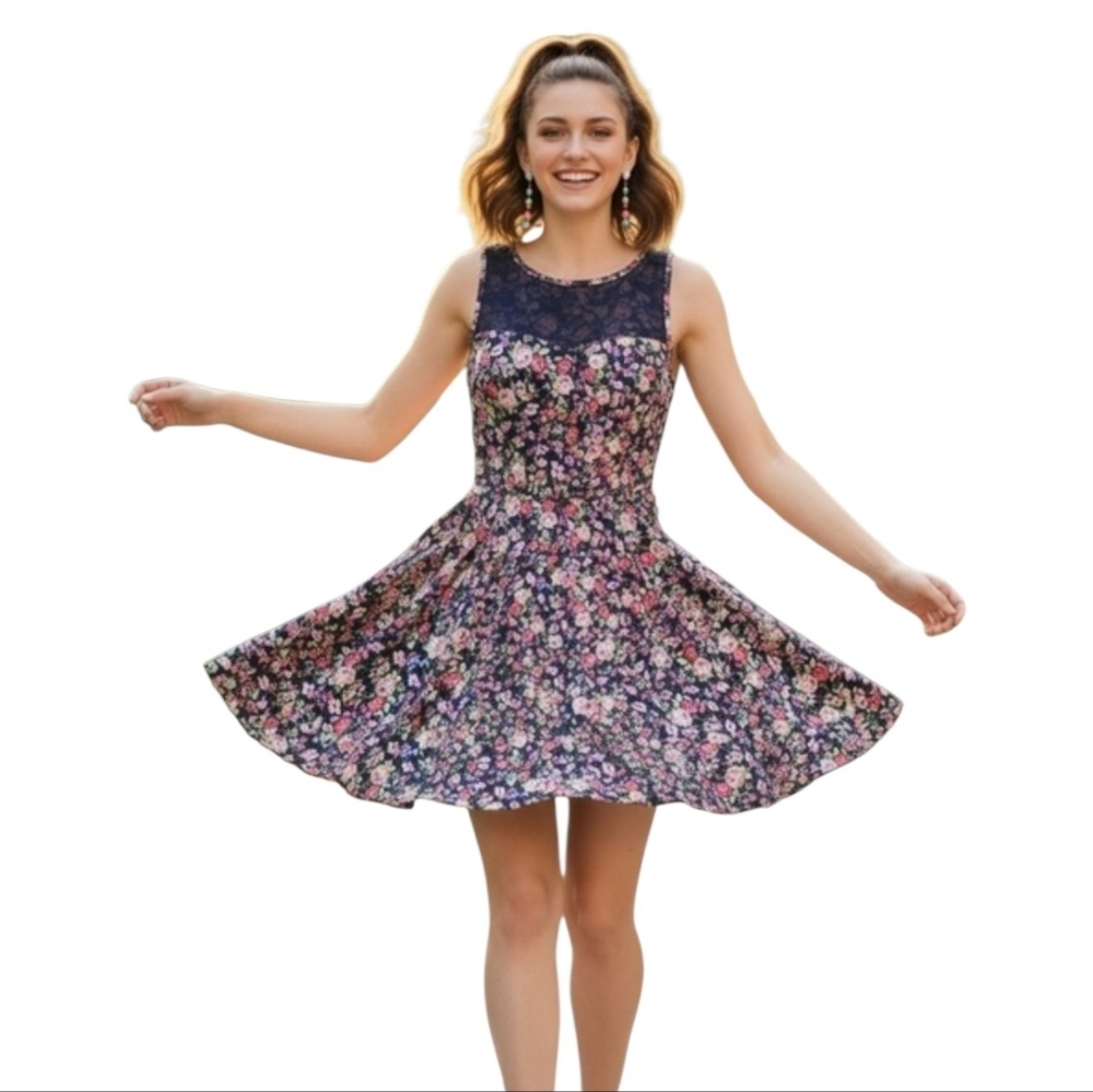 Floral Fit and Flare Dress Forever 21 Dainty